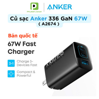    BH 12th   Củ sạc nhanh Anker 336 GaN II 67W | 3 cổng 2USB-C & 1USB-A sạc 3 thiết bị cùng lúc - A2674 