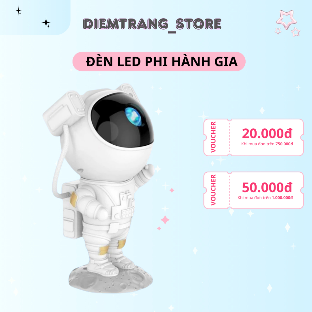 Đèn Led Phi Hành Gia Chiếu Sao Có Loa Didooglt - Đèn Ngủ Chiếu Sao Vệ Tinh, Ánh Trăng Kèm Loa Điều K