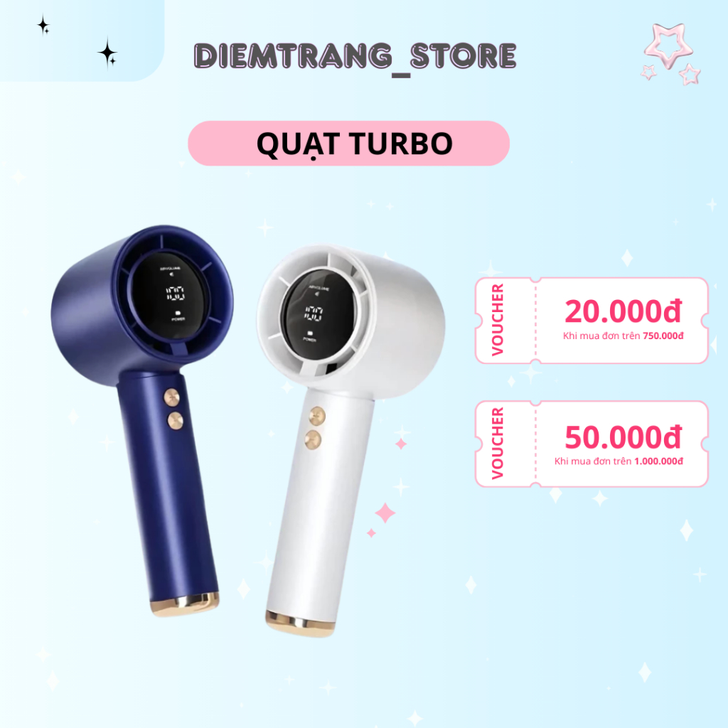 Quạt cầm tay tích điện dung lượng pin 10.000 mAh cao nhất thị trường, quạt mini 5 tốc độ gió linh hoạt ( hàng loại 1 )