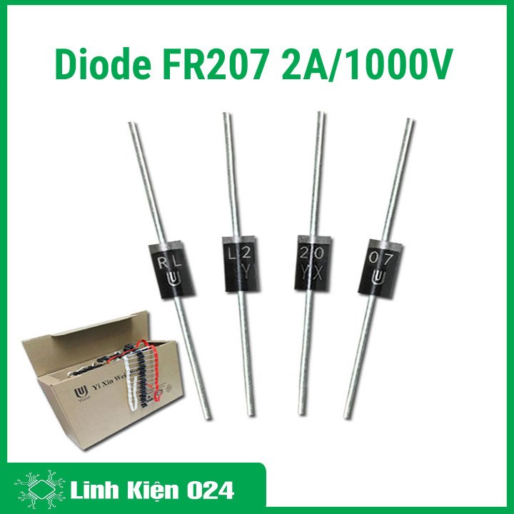 Diode xung FR207 2A 1000V chân cắm