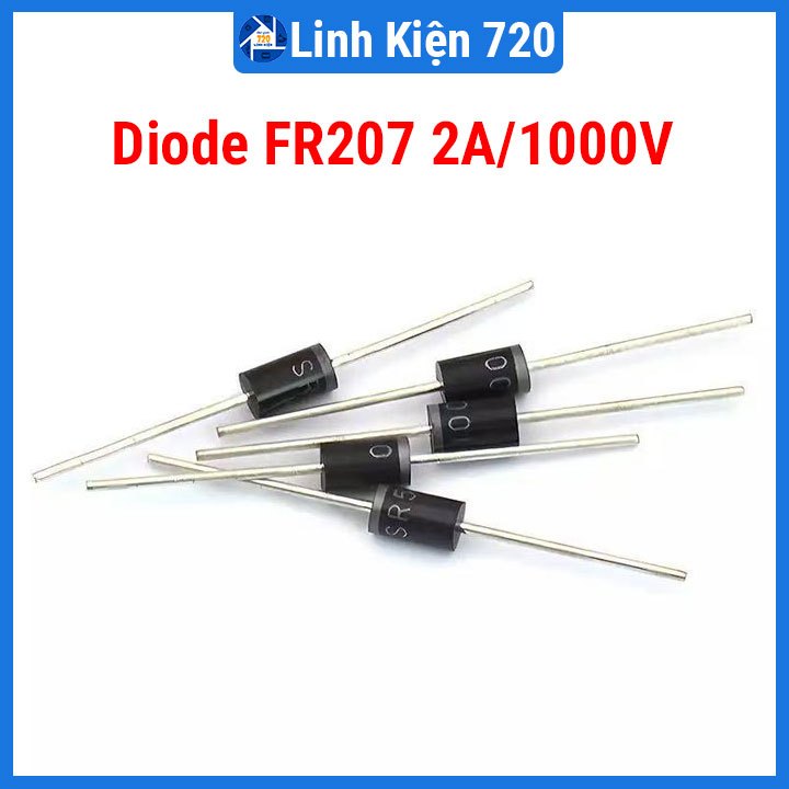Diode xung FR207 2A 1000V chân cắm