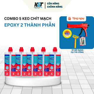  Combo 5 Chai Keo Chà Ron Chít Mạch Epoxy Chính Hãng  Tặng kèm bộ dụng cụ thi công 4 món  