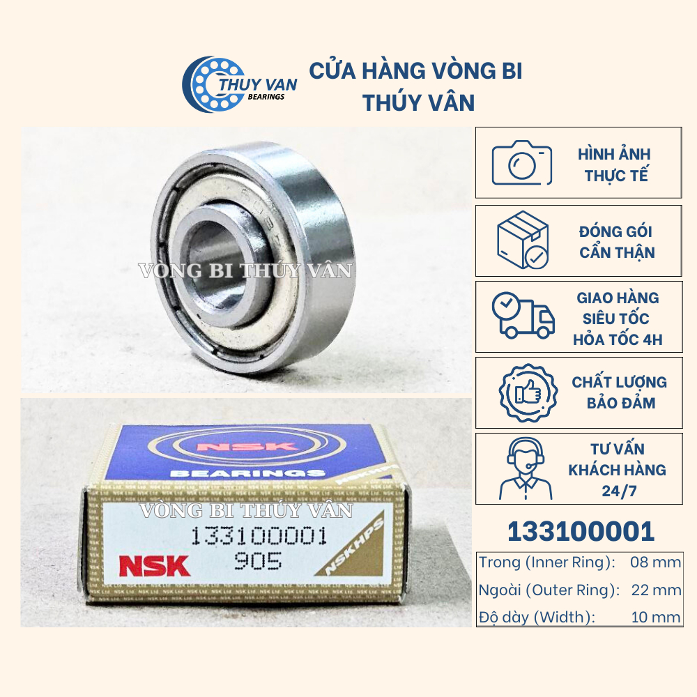 Vòng bi bạc đạn lồi máy sấy Electrolux CSR 133100001 , 608/10mm ZZC4 (NS)