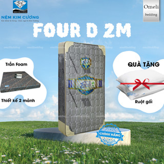 [ TẶNG GỐI ĐẦU ] Đệm bông ép Kim Cương Four D chần mix foam gấp 2 bông xanh nano kháng khuẩn bảo hành 5 năm