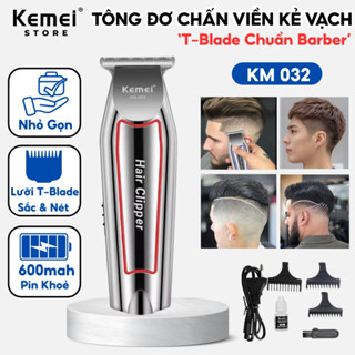 Tông đơ chấn viền, Kemei KM-032 tăng đơ cắt tóc chuyên nghiệp có chế độ Turbo cực khoẻ