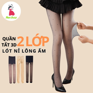 Quần Tất Da Chân 3D Quần Tất 2 Lớp Lót Nỉ Lông Siêu Ấm Che Mọi Khuyết Điểm Qt6-9