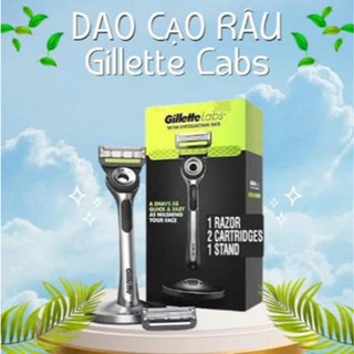 Dao cạo râu 5 lưỡi Gillette Labs (Tay cầm tẩy tế bào chết đầu cạo 5 lưỡi kép đế nam châm)