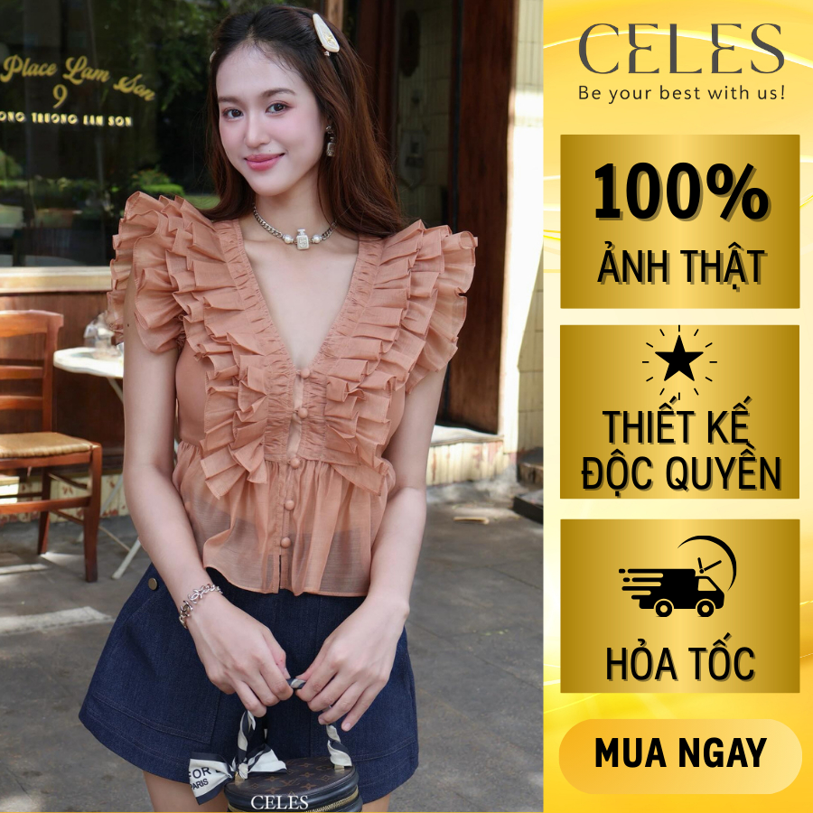 Celes Set đồ nữ thiết kế cao cấp Cosima, quần Malin thanh lịch sang trọng, dạo phố, cafe, hẹn hò