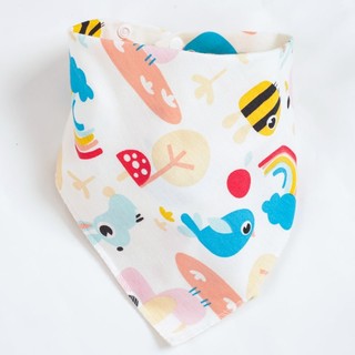 combo 4 khăn yếm cotton bé gái có cúc bấm