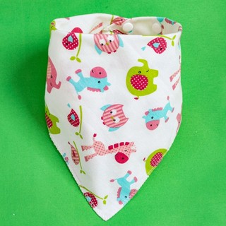 combo 4 khăn yếm cotton bé gái có cúc bấm