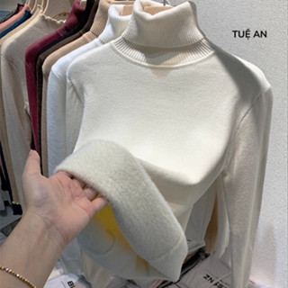  Áo len cổ lọ nữ kết hợp lót nhung dày dặn thu đông 2025 mới tích hợp nhung lông chồn dày dặn cao cấp Q.C  MÃ TA367  