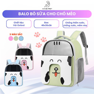  Balo cho chó mèo Bò Sữa balo vận chuyển thú cưng cute chống nước thoáng khí nhiều màu KANGPET MD0001 