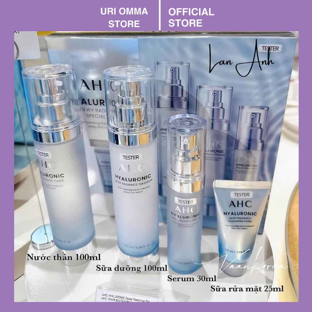 [Đủ bill] SET DƯỠNG AHC HYALURONIC 4 MÓN