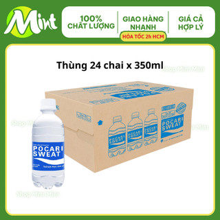   THÙNG 24 chai x 350ml  Nước khoáng bổ sung i-on POCARI SWEAT_350ml. Mint Mint. 
