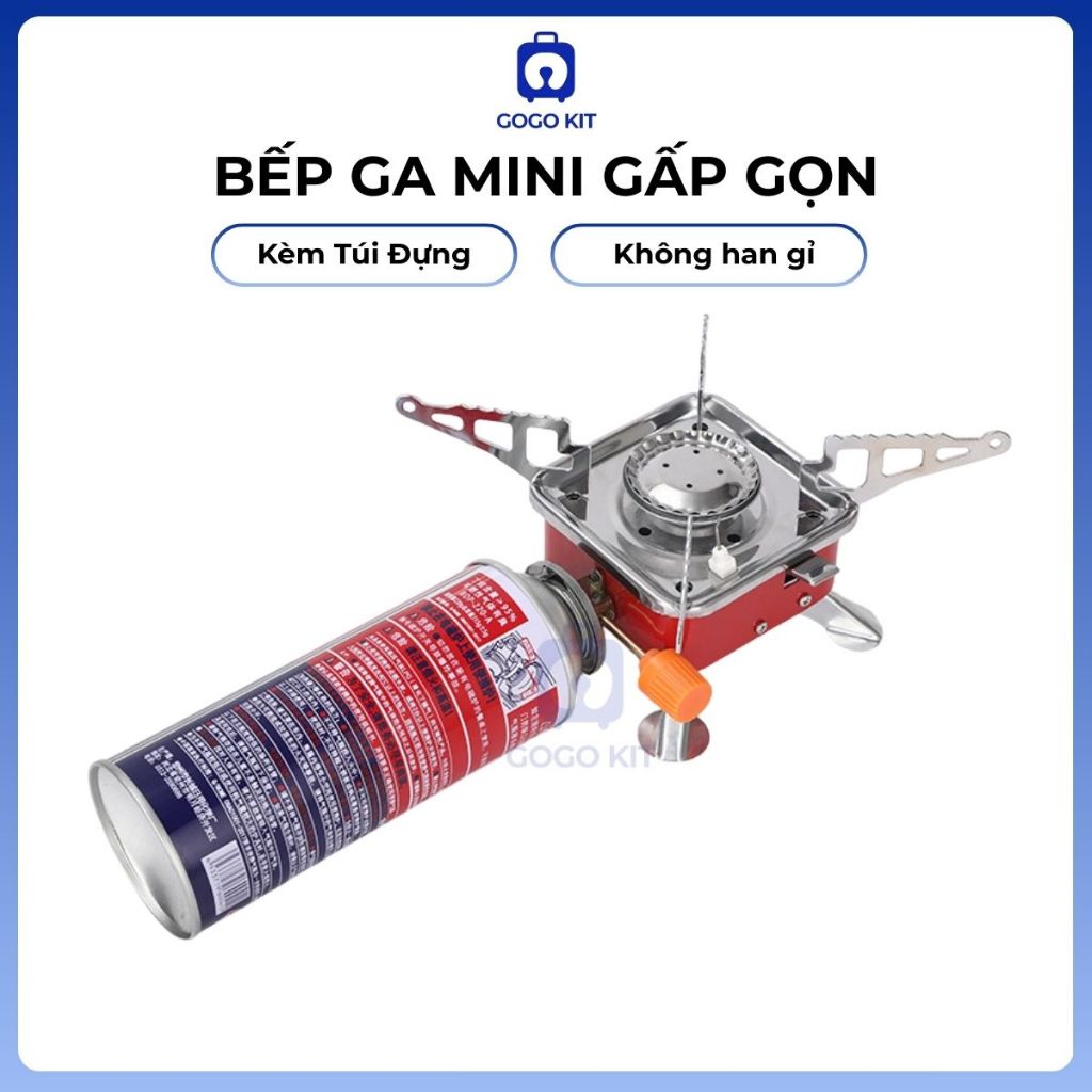 Bếp Ga Mini Bếp Ga Du Lịch Gấp Gọn Tiết Kiệm Ga Kích Thước Nhỏ Gọn Có Túi Đựng Tiện Lợi