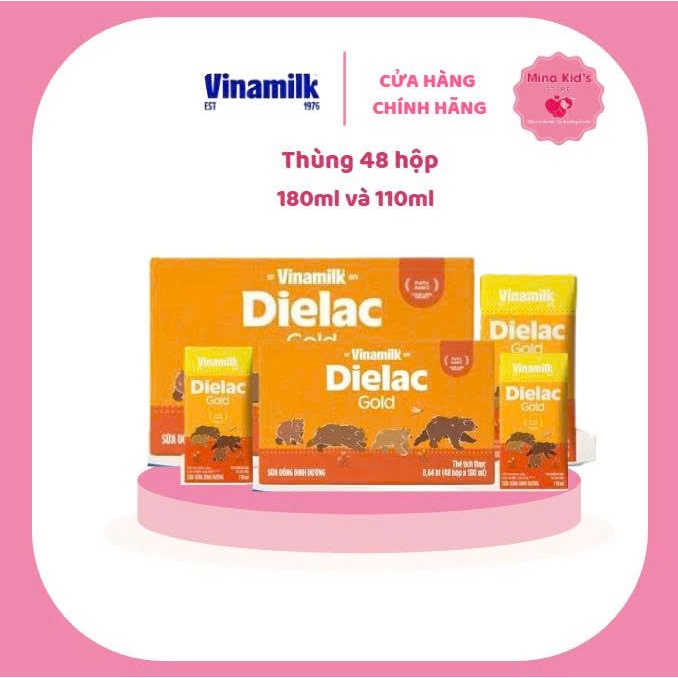 Thùng 48 hộp sữa bột pha sẵn Vinamilk Dielac gold 180ml