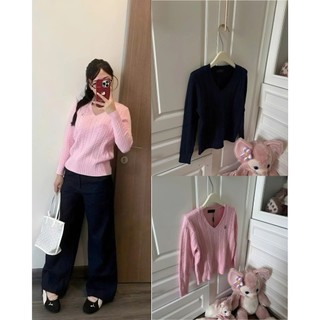   Deal Mở Bán  Áo Len Nữ Màu Hồng Dễ Thương – Cổ Tim Dệt Kim Mềm Giữ Ấm Cực Tốt Th02 