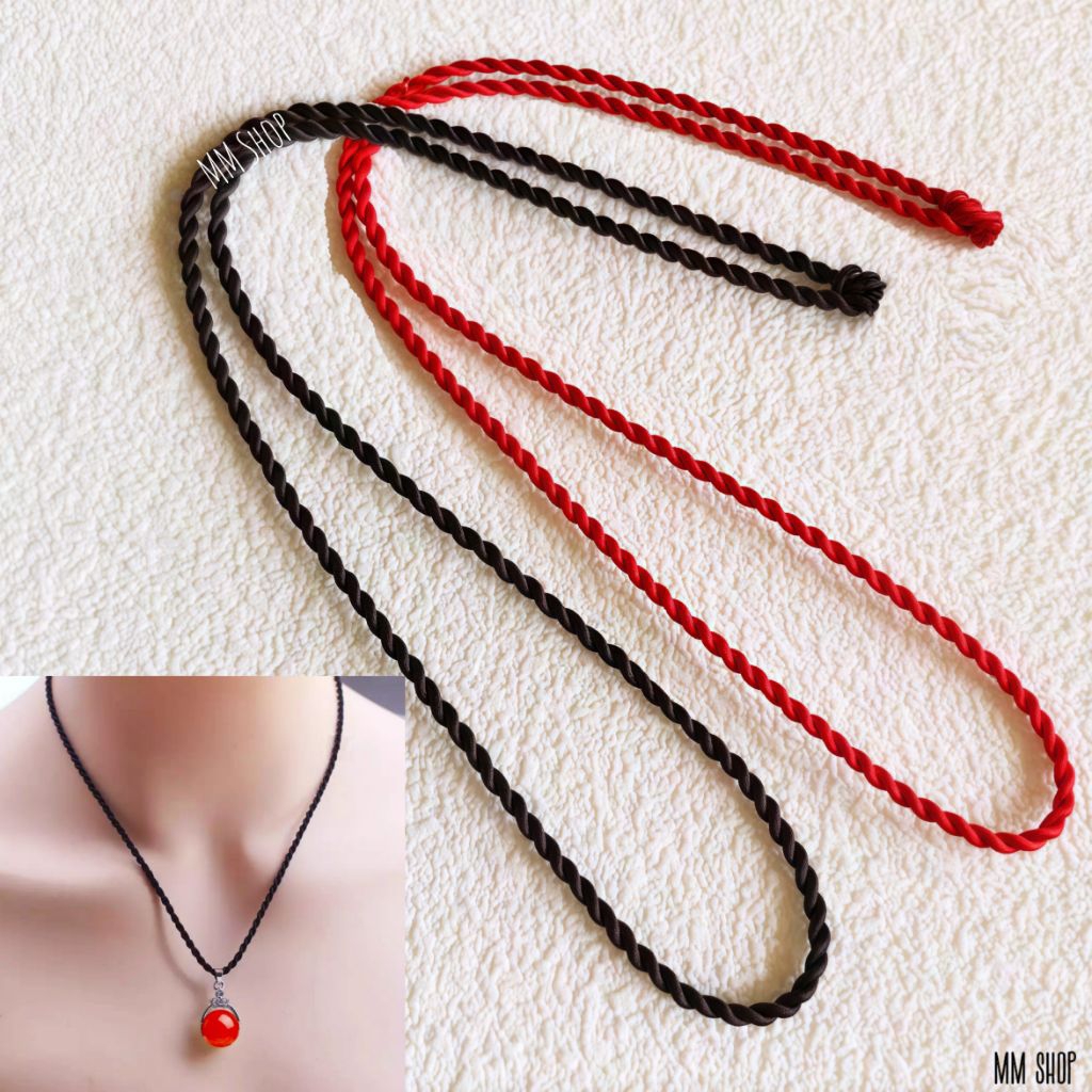Dây xoắn đeo cổ loại đẹp, vòng cổ dây 3mm cao cấp hai màu đen và đỏ ( dây trơn không kèm mặt dây chuyền)