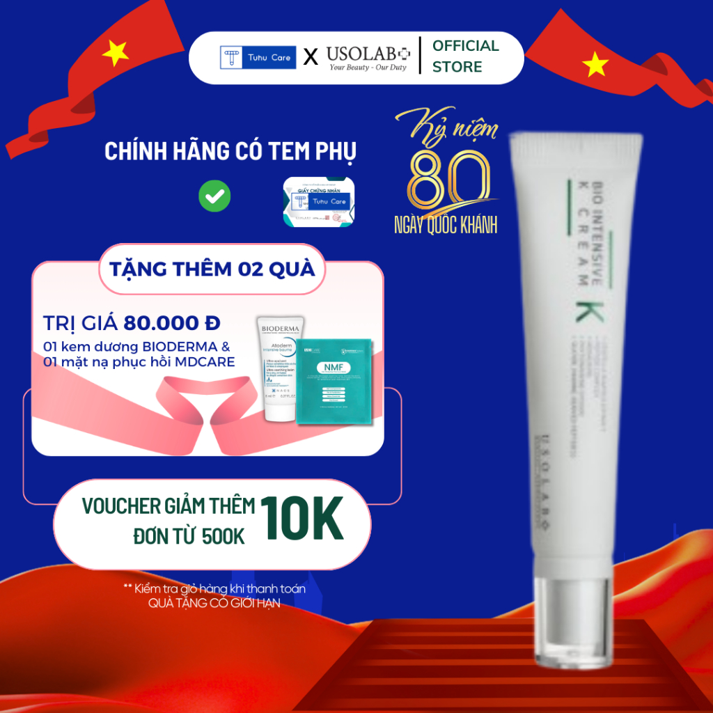 Usolab Kem K phục hồi Usolab 15ml - Kem dưỡng phục hồi và làm dịu da