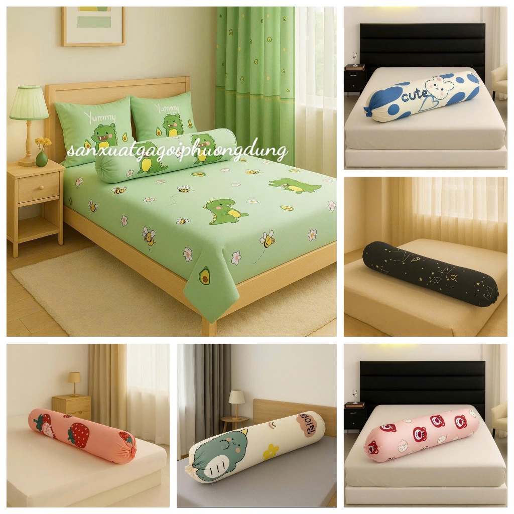 Vỏ gối ôm, bao gối ôm cottonpoly kích thước 35x100cm