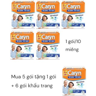 Mua 5 gói tặng 1 gói cùng loại Tã dán người già CARYN size M/L gói 10 miếng siêu thấm mỏng nhẹ