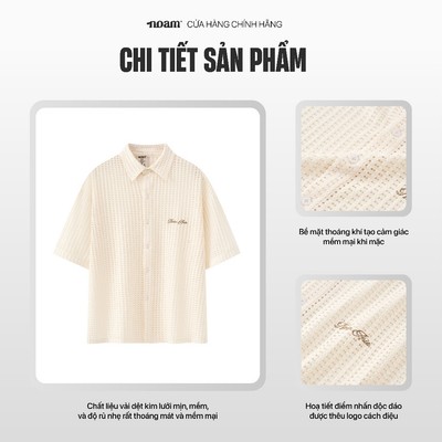 Áo sơ mi lưới NOAM BREEZE SHIRT chất liệu mesh cao cấp màu be