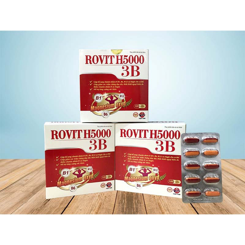 Viên uống bổ sung vitamin nhóm B ROVIT H5000 3B_hộp 10 vỉ x 10 viên_NHÀ THUỐC Bảo Hân