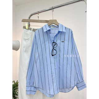  Áo Sơ Mi Kẻ Sọc Basic Thêu Mắt Form Rộng Vừa Chất Cotton Hàn Mềm Thoáng Đi Làm Đi Chơi A1109 | SUBICI 