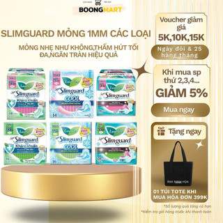  Băng vệ sinh Laurier Slimguard siêu mỏng 1mm Kháng khuẩn cool mát lạnh 25cm16m 22,5cm16m 