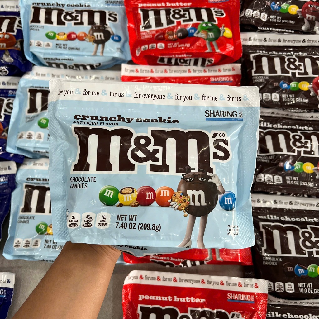 Kẹo Socola M&M's Sharing (túi zip) nhập Mỹ / Chocolate M&M's cao cấp nhiều vị