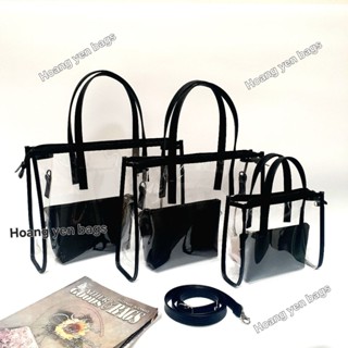 Túi xách nhựa trong suốt 2-in-1 (đựng được laptop, tập A3 A4)