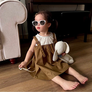 Váy babydoll bé gái,váy babydoll phối dây đai phong cách Hàn Quốc MIAN Baby