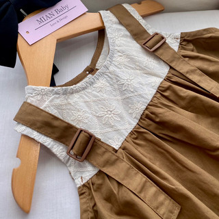 Váy babydoll bé gái,váy babydoll phối dây đai phong cách Hàn Quốc MIAN Baby