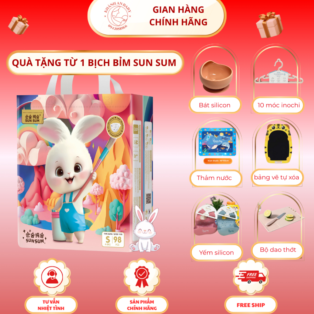   1 BỊCH TẶNG QUÀ  BỈM SUN SUM DÁN QUẦN SIZE: DÁN S96 M92 QUẦN M88 L84 XL76 XXL72 XXXL72 SHOPKHANHAN 