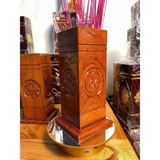  Ống đựng nhang Họa Tiết Phúc,Lộc,Thọ gỗ tự nhiên có chỗ để quẹt tiện dụng 