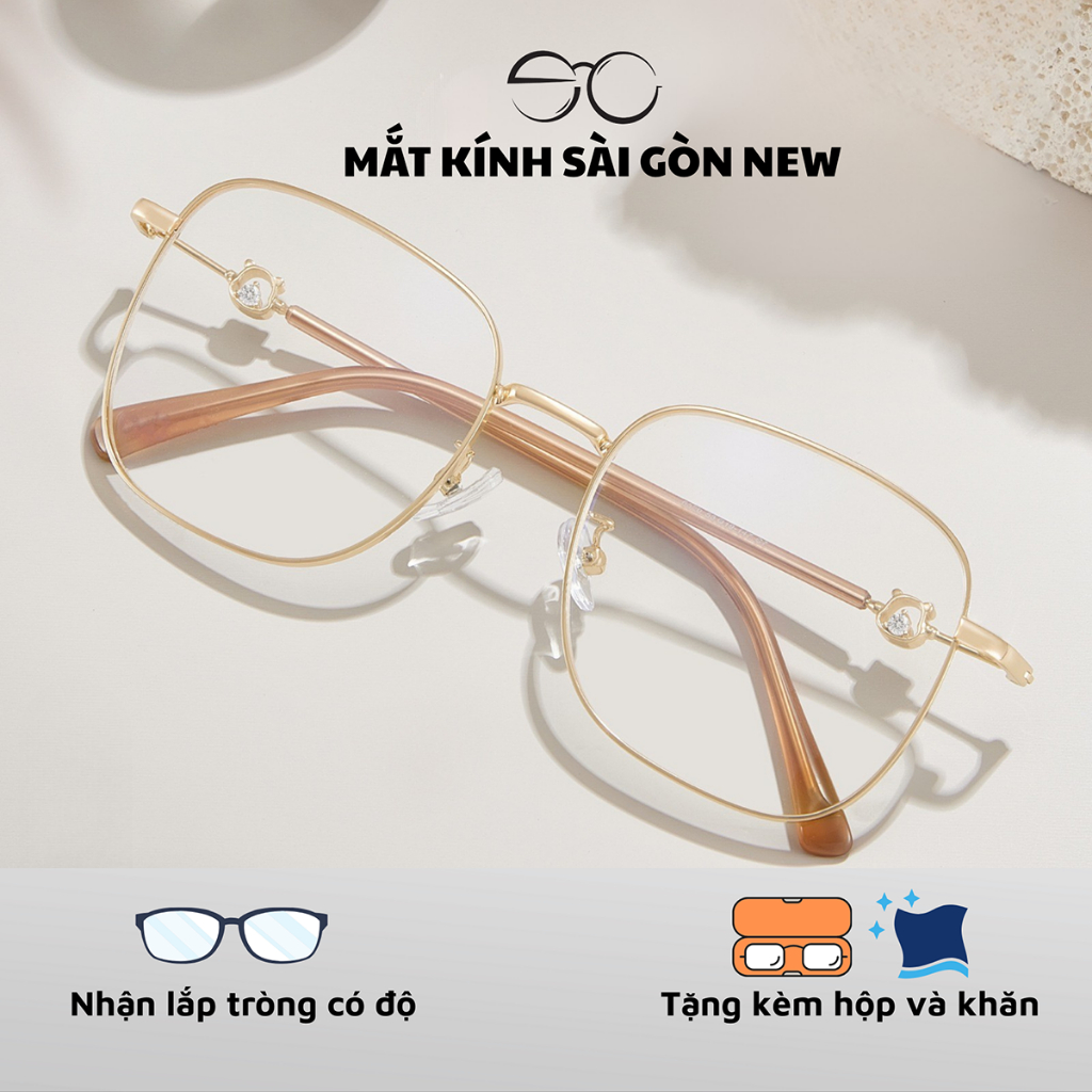 Gọng kính Kim loại Vuông Lớn Nam nữ Unisex SGNew 34905