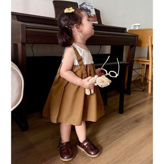 Váy babydoll bé gái,váy babydoll phối dây đai phong cách Hàn Quốc MIAN Baby
