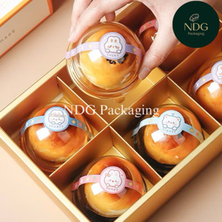 Lốc 50 Hộp nhựa trung thu nắp tròn XY68S - Hộp đựng bánh trung thu lava tan chảy