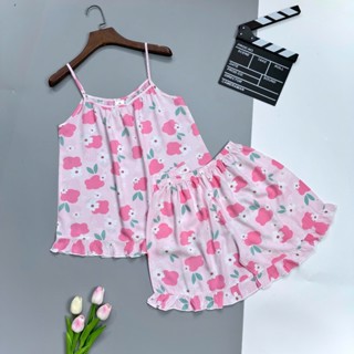  Bộ lanh mặc nhà đồ bộ tole nữ SHOP5SAO đùi hai dây BIGSIZE  50-80kg _Link 2 