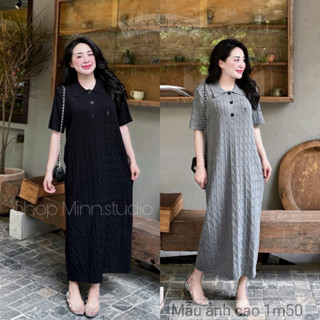 [Minn.studio] Váy Len Thừng phom Suông Rộng, thêu ngựa phối cổ bẻ(Hàng QC)
