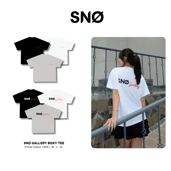 Áo thun SNØ FORM BOXY “GALLERY” Cotton 250gsm Thêu Chữ Gallery Đỏ nổi bật