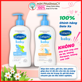   CHÍNH HÃNG  Sữa Dưỡng Da Hàng Ngày Cho Bé Cetaphil Baby Daily Lotion  - Chiết xuất hoa cúc Calendula hữu cơ 400ml 