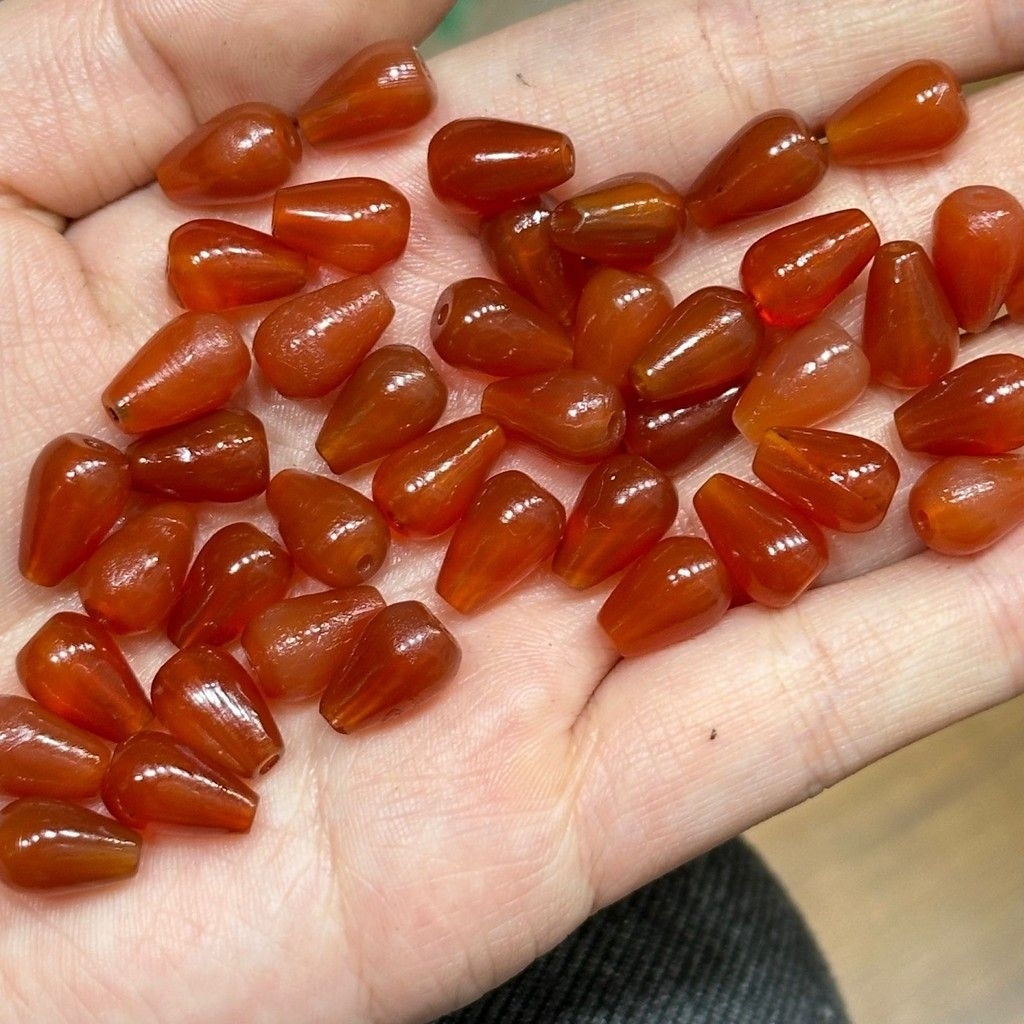 Đá Agate Đỏ Giọt Nước Đá Agate Phụ Kiện Trang Sức DIY Dây Xích Điện Thoại Vòng Tay Mặt Dây