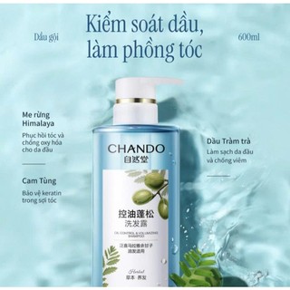   Có sẵn  Dầu gội hỗ trợ kiểm soát dầu & làm phồng tóc CHANDO Himalaya 600ml 