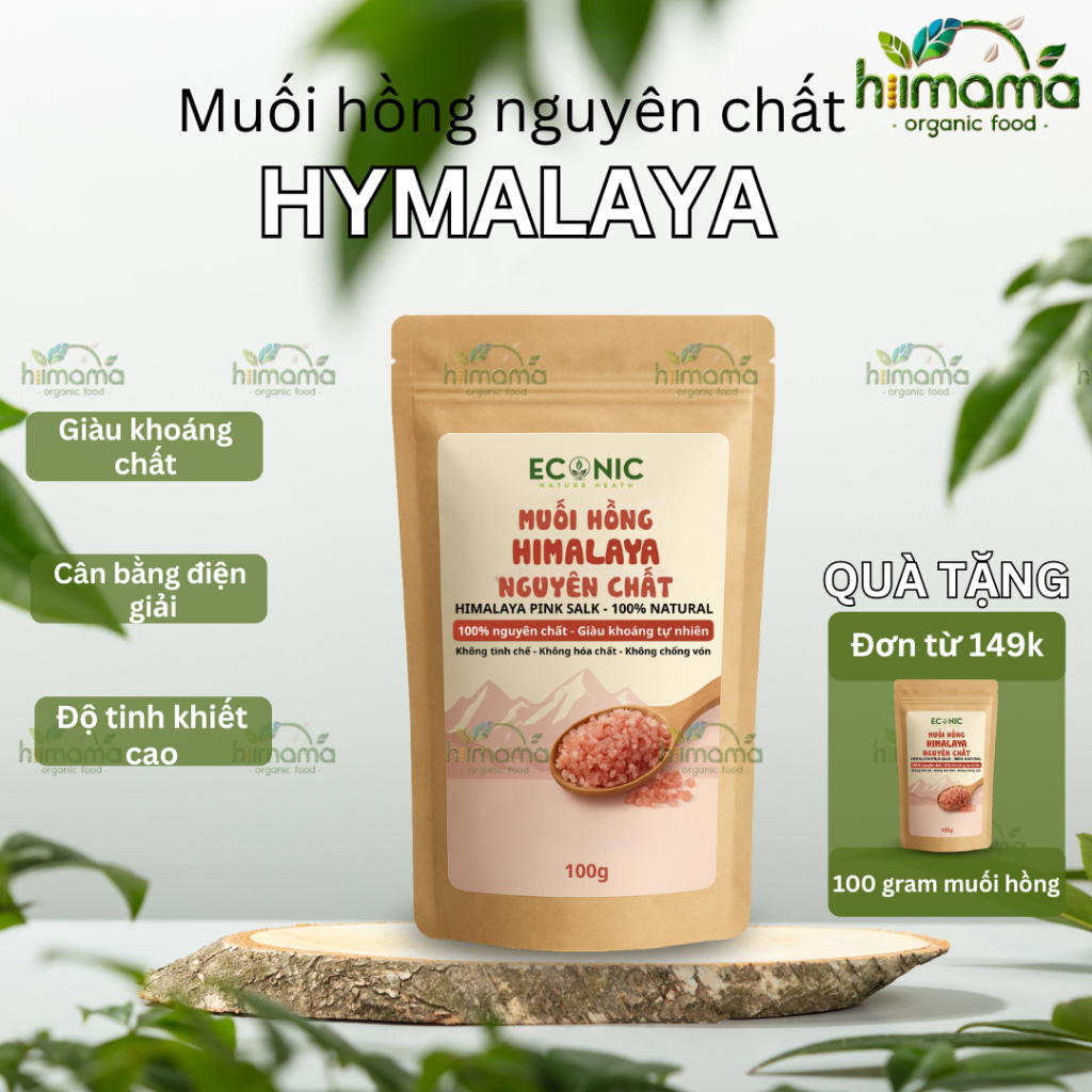 Muối Hồng Himalaya Econic Food Hạt Mịn/Hạt To Dùng Nấu Ăn, Nấu Sữa - Nhập Khẩu Pakistan