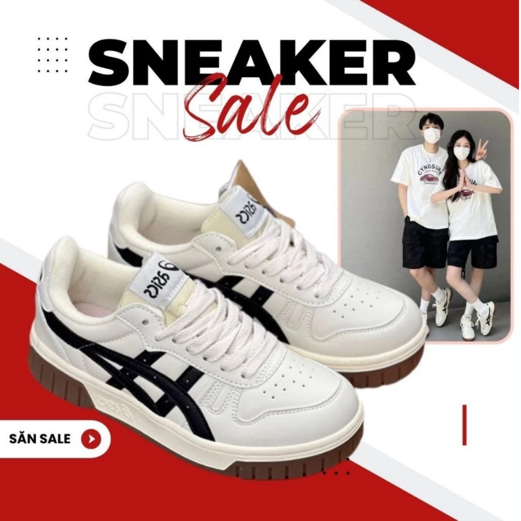 Giày Asics Court MZ Cream Black Gum,Giày Thể Thao Nam Nữ Asics Bản Cao Cấp Đủ Size Nam Nữ