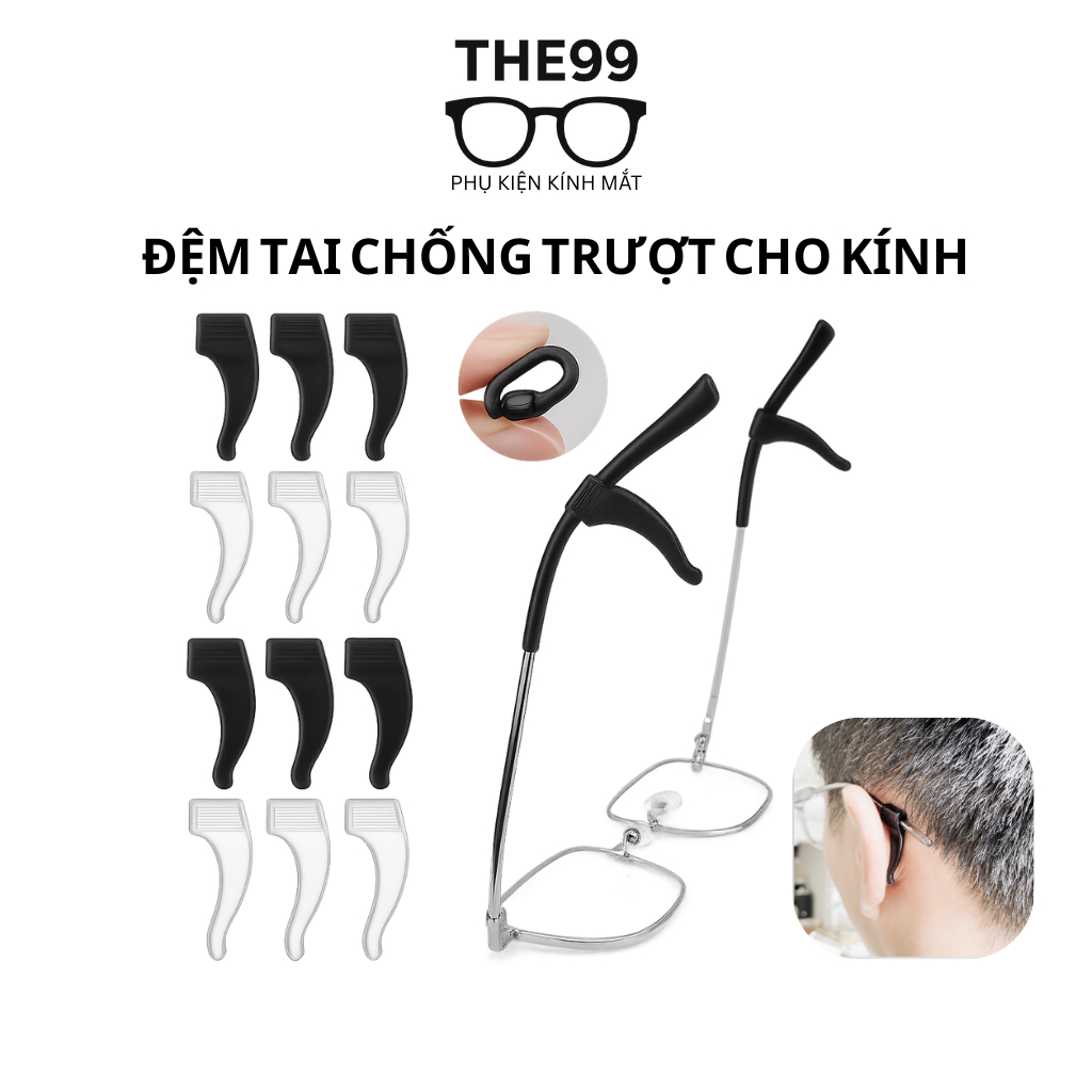 [1 CẶP] Đệm Tai Chống Trượt Cho Kính Mắt Silicon Mềm Chống Tuột Gọng Kính PK003-1 - Phụ Kiện Kính Mắt THE99