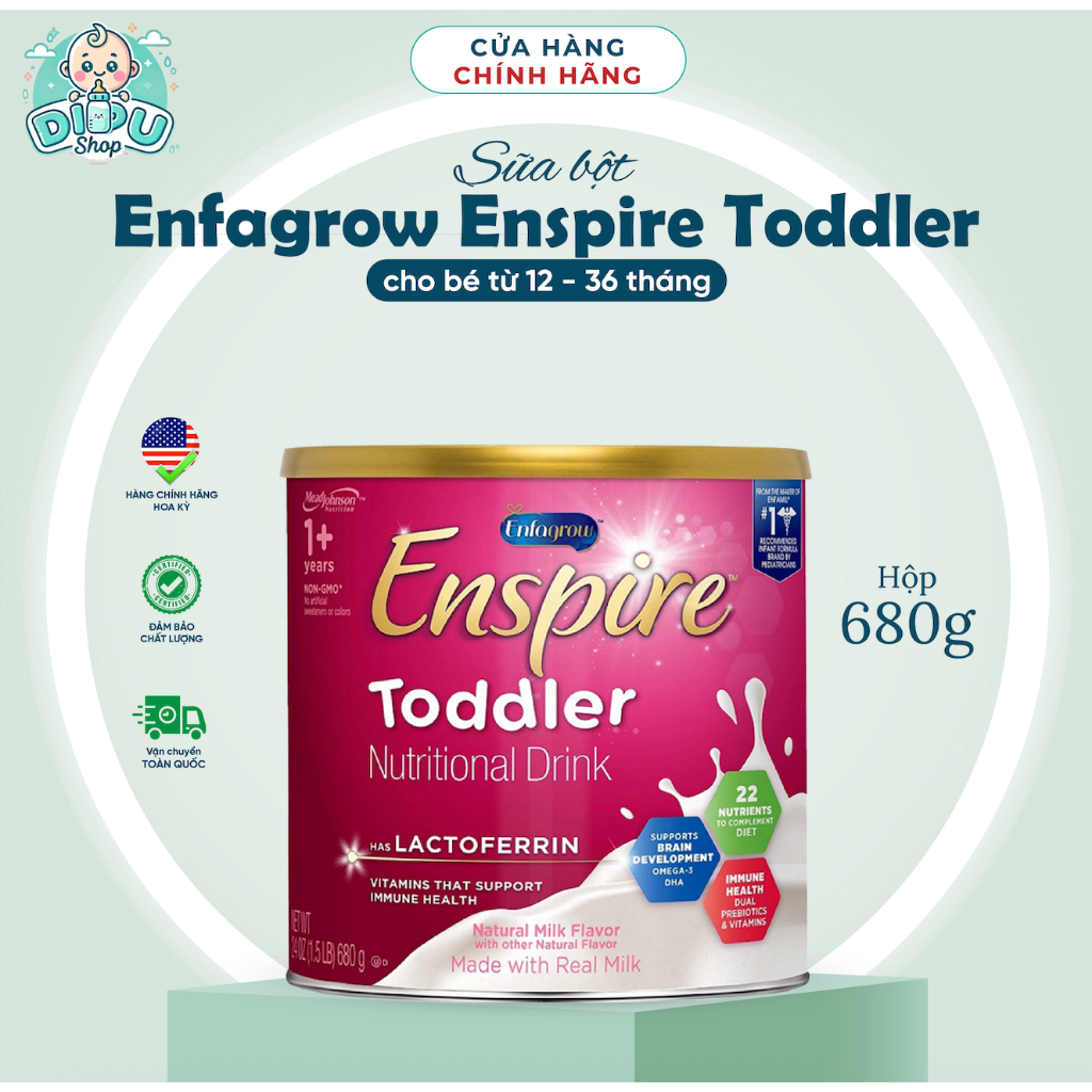 Sữa Bột Enfagrow Enspire Toddler Lactoferin hồng 680g