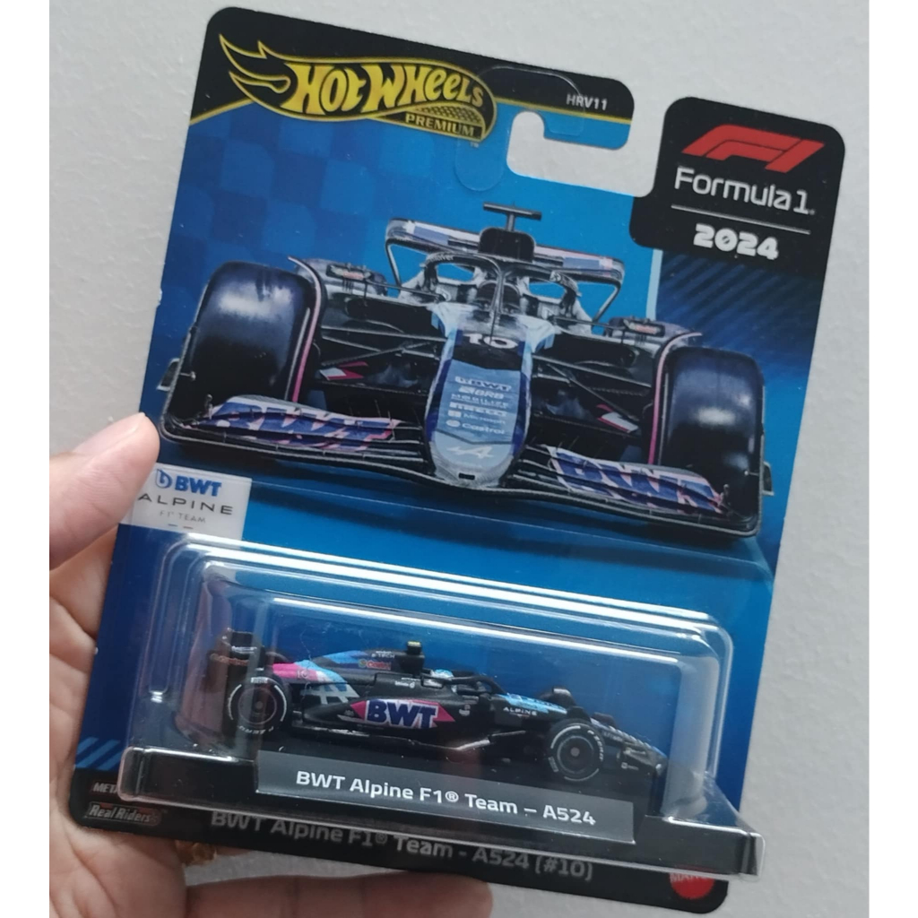 Xe Hotwheels Xe Đua F1 BWT Alpine F1 Team - A524 Số 10 Premium (Mẫu 2025, Màu Xanh, Bánh Cao Su)