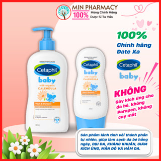 Sữa Tắm Gội Cho Bé hoa cúc Calendula CETAPHIL Baby Wash & Shampoo 2 IN 1 With Organic Calendula
